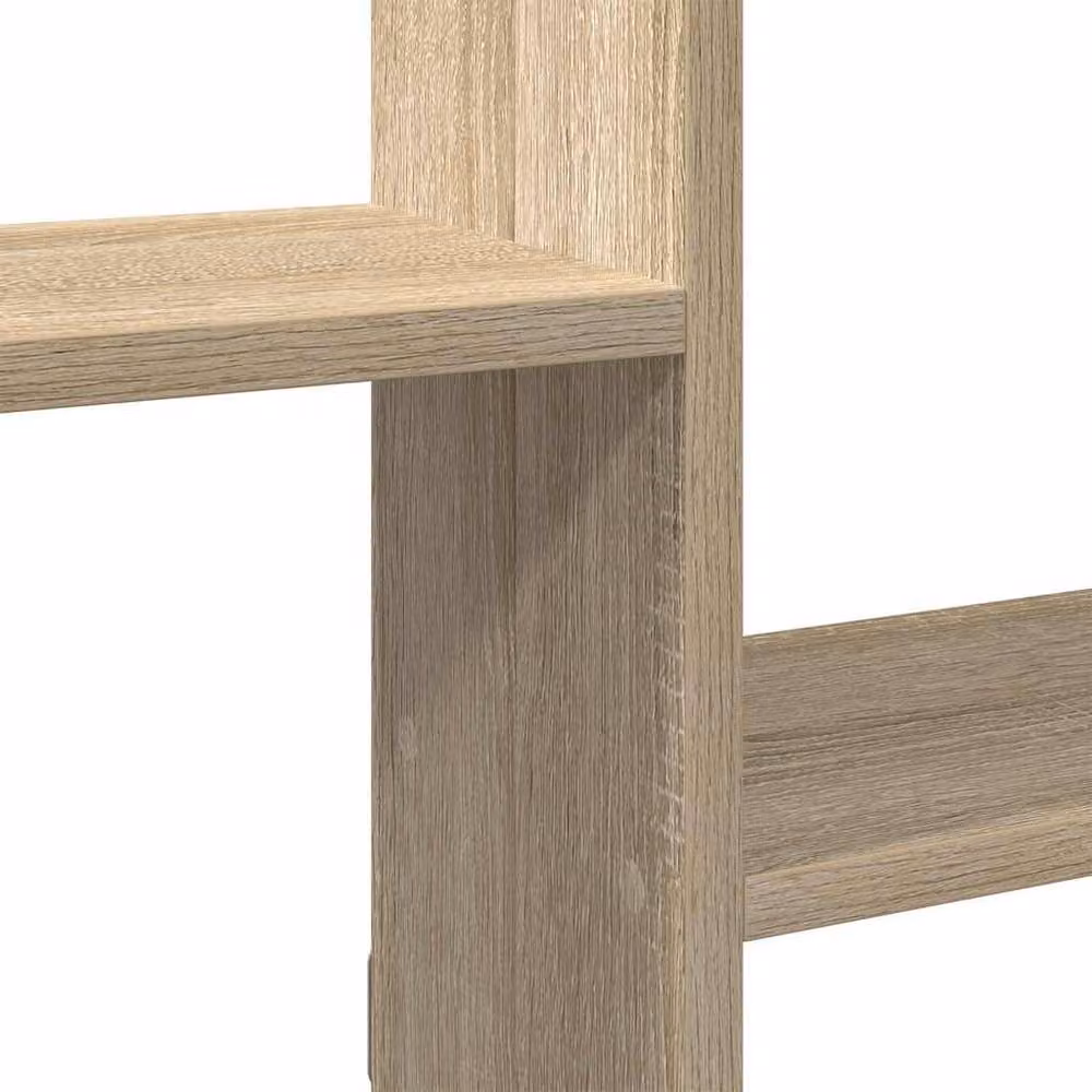 Berkfield Home Wall Mounted 5 Compartment Cube Shelf in Sonoma Oak Light Oak Finish – 3