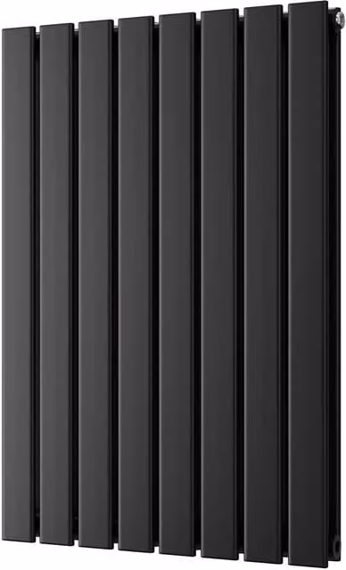 UK Radiators Typhoon Black Flat Tube Horizontal Designer Radiator, W: 54.4 cm, H: 80.0 cm – 1