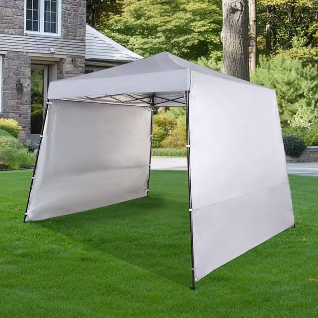 Outdoor Essentials White Pop Up Gazebo with Side Awnings