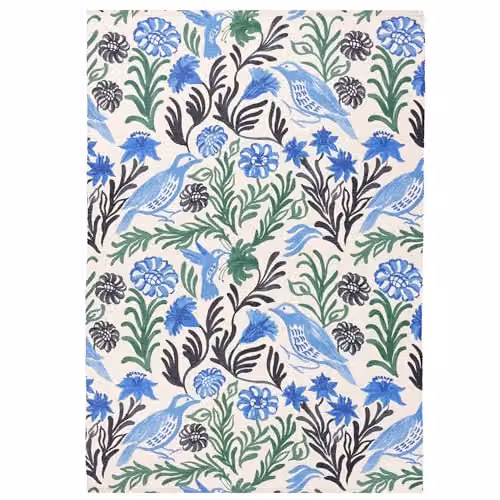Furn Alentejo Mediterranean Floral Washable Indoor/Outdoor Flatweave Rug, Blue/Multicolour, W/D/H: 170 x 120 x 0.25 cm – 1