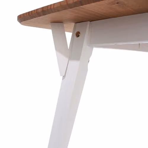 Core Products Premium Corona Rectangular Dining Set with Table and 2 Benches in Waxed Pine, White or Grey – 3