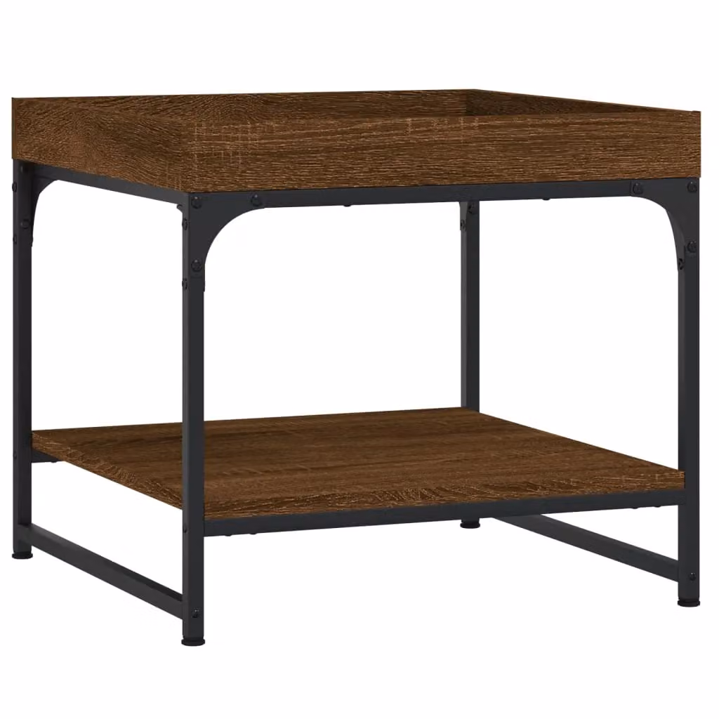 Berkfield Home Square Coffee Table in Brown Oak, W/D/H: 49.5 x 49.5 x 45 cm – 2