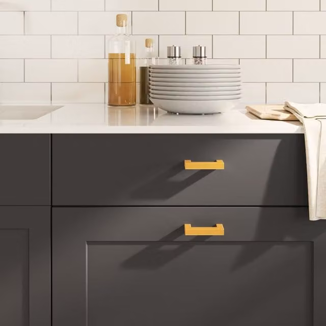 Berkfield Home Gold Stainless Steel Bar Cabinet Handles, 10 Pack, 64 mm