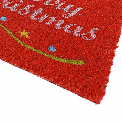 Coco&Coir Christmas Star Door Mat, Brown and Red, W/D: 75 x 45 cm – 8