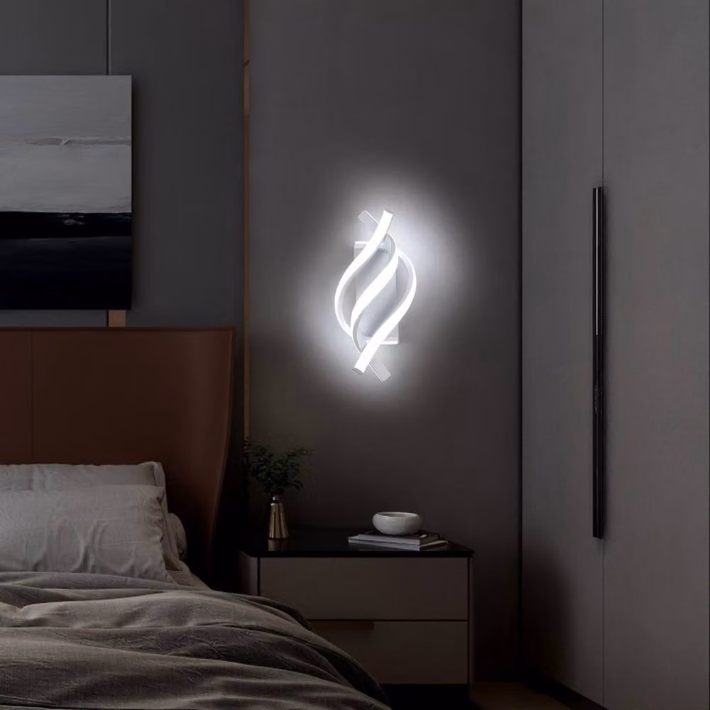Pheashine White Spiral LED Wall Light, 22W, 6000K Cool White, Aluminium and Acrylic, Diameter: 36 cm – 2