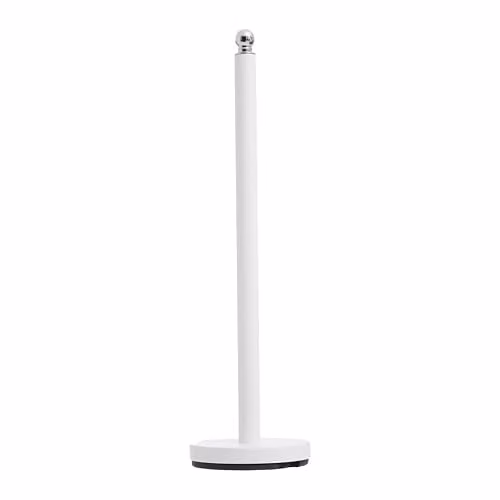 Orsina Freestanding White Toilet Roll Holder with Spare Roll Storage and Metal Base – 1