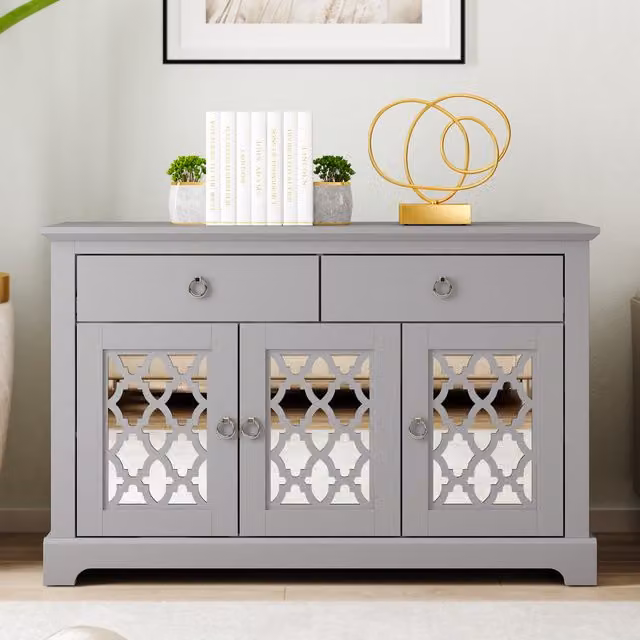 GFW Honiton 3 Door 2 Drawer Sideboard in Matt Grey