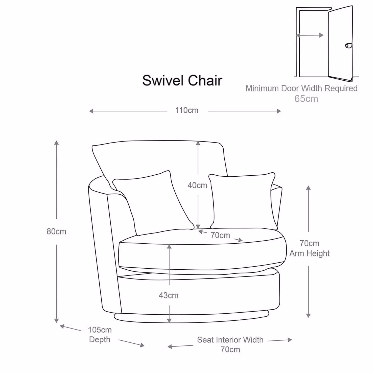 Furnishings For Less UK Luxor Jumbo Cord Single Seater 360 Degree Swivel Chair in Green – 4
