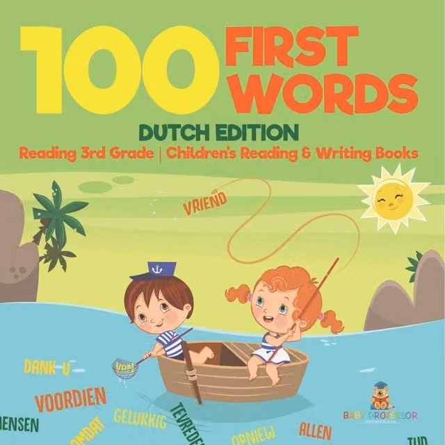 Baby Professor 100 First Words Dutch Edition Childrens Reading Book in White and Multicolour