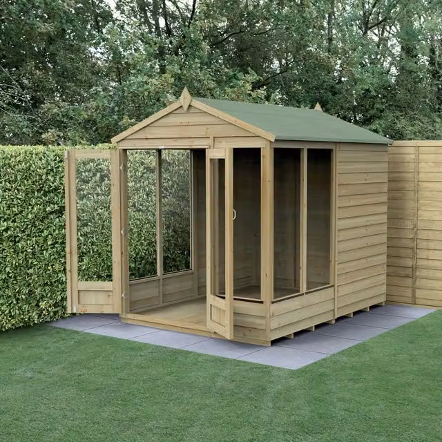 4LIFE Apex Modern Wood Summerhouse in Brown W/D/H: 243.84 x 182.88 x 182.88 cm
