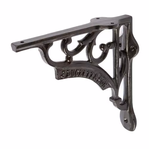 Hammer and Tongs Ornate Matt Black Iron Shelf Bracket, Pack of 2, Depth: 150 mm – 4