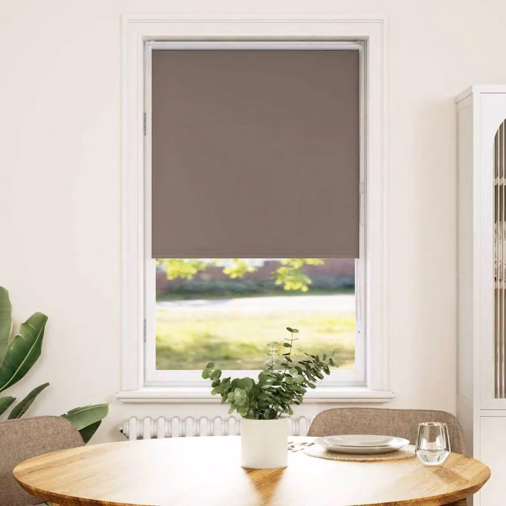 Berkfield Home Blackout Roller Blind, Brown Polyester, W: 75 cm, H: 150 cm – 2