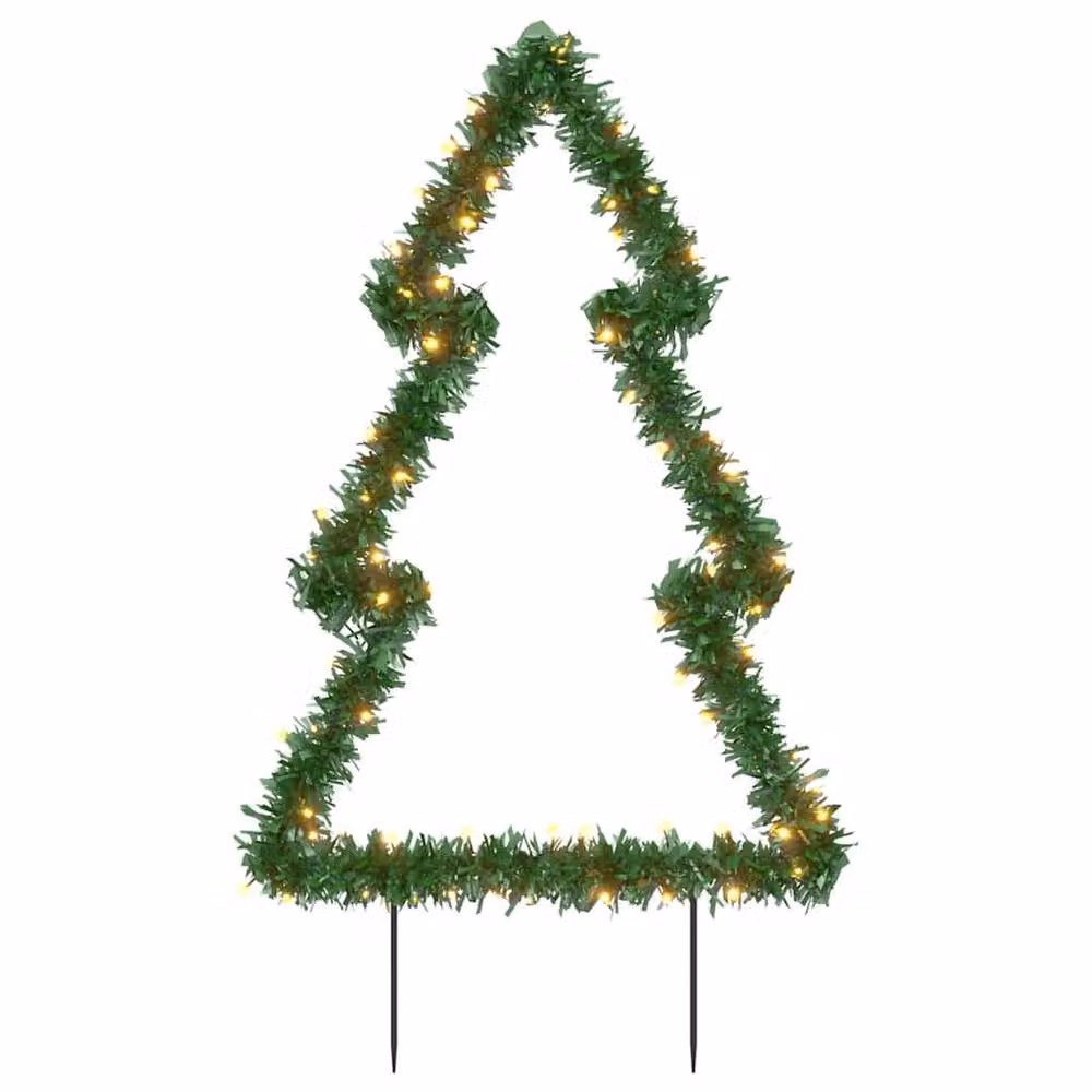 Berkfield Home Green Christmas Light Decoration Tree with 80 LEDs and Spikes, Height: 60 cm – 3