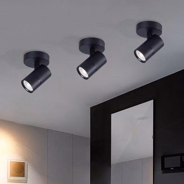 Harper Living Black Adjustable GU10 LED Ceiling Spotlight Bar – 1