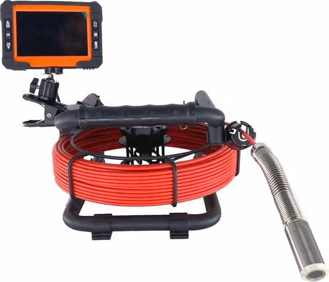 Drain-Tek Pipe and Sewer Inspection Camera System in Black with Stainless Steel Construction