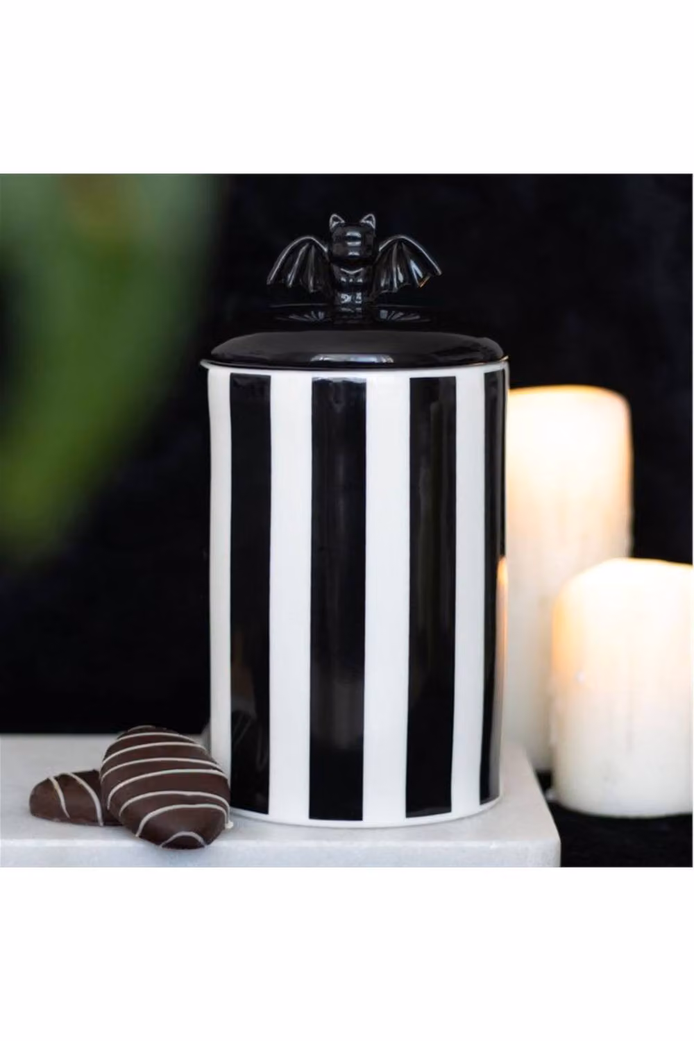 KDMD Striped Ceramic Storage Jar in Black and White – 4