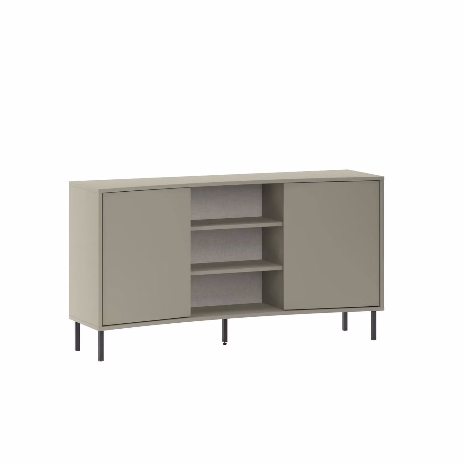 FWStyle Ash Green Curved 2 Door Sideboard with Black Metal Legs W: 150 cm, H: 81 cm, D: 40 cm – 2