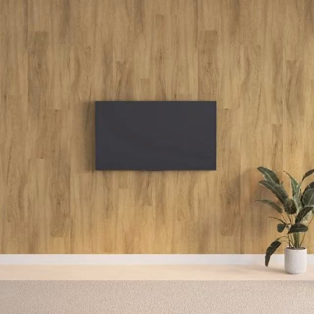 Berkfield Home Wood Look Brown PVC Wall Panels, Length: 2.06 m – 1