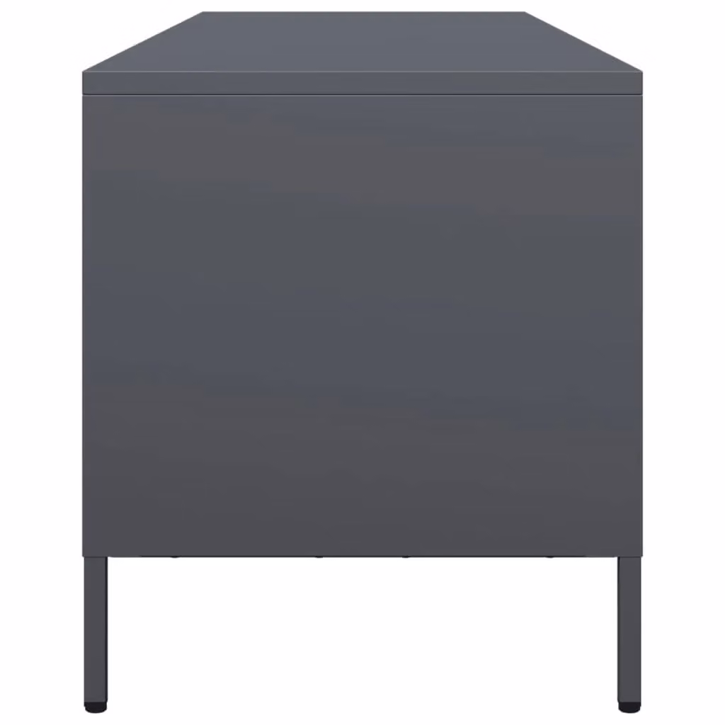 Berkfield Home Anthracite TV Cabinet in Black Matt Cold-rolled Steel W/D/H: 135 x 39 x 43.5 cm – 4
