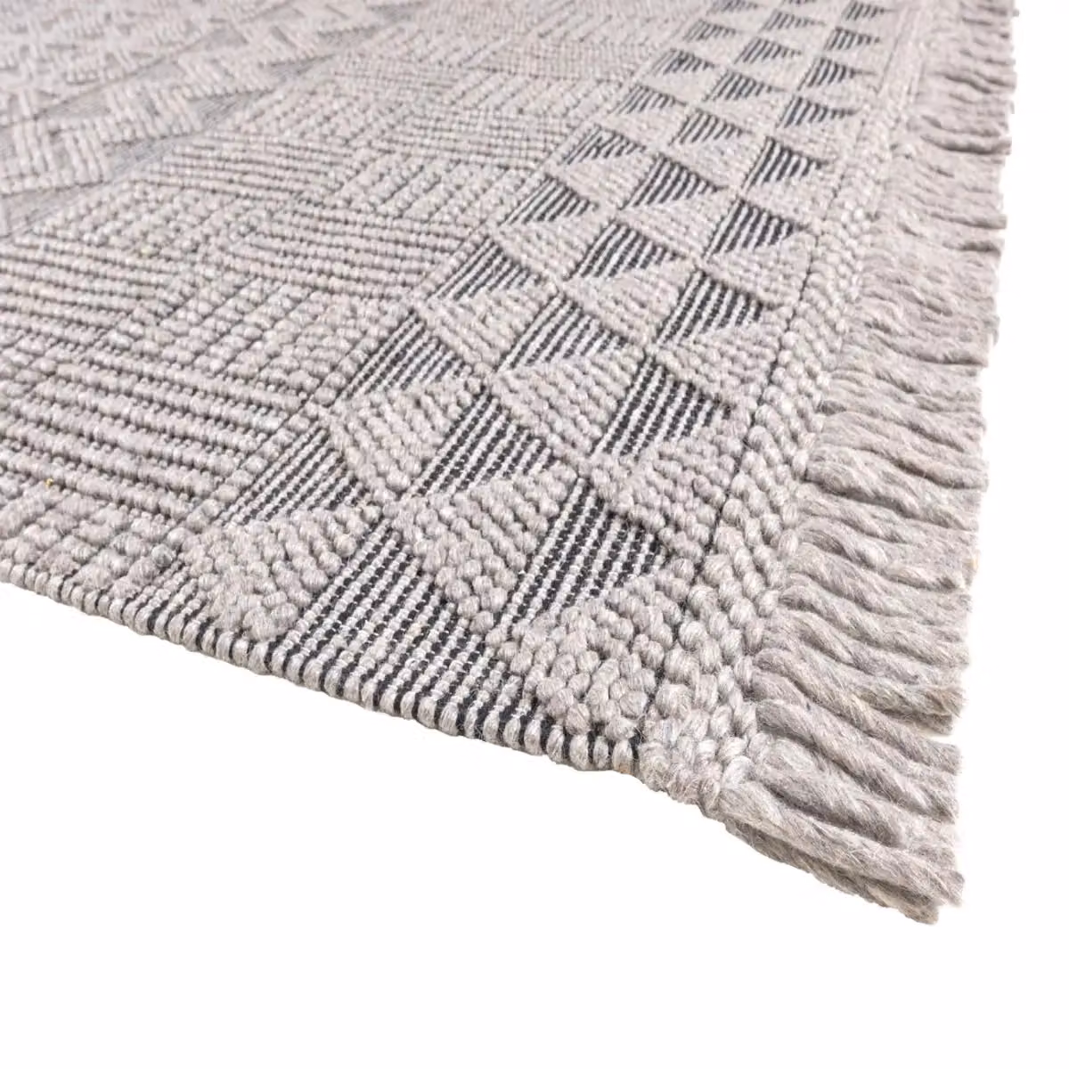 The Rug Shop UK Grey Modern Geometric Kilim Flat Weave Area Rug, W: 200 cm, D: 280 cm – 3