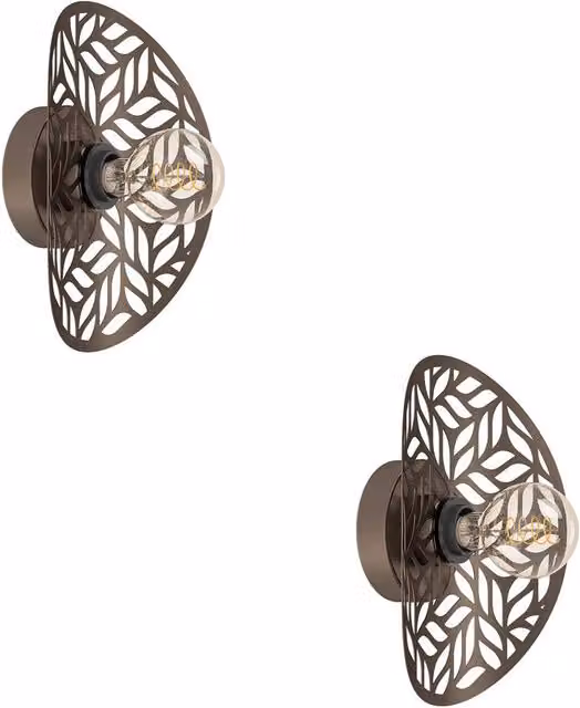 Loops 2 Pack Modern Bronze Metal Wall Lights in Brown