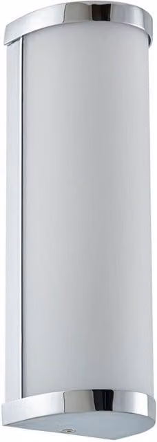 Loops Modern Round Twin Curved Bathroom Wall Light in Chrome and Transparent Glass IP44