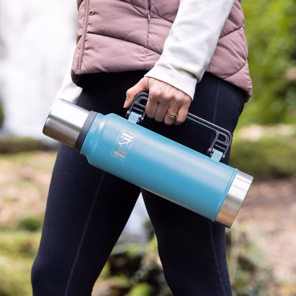 Trail Petrol Outdoor Leisure Vacuum Flask with Handle, Stainless Steel, 1000-1300ml – 6