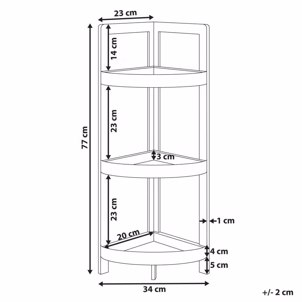 Wyld and Coco 3-Tier Freestanding Bamboo Corner Shelf, Brown – 2