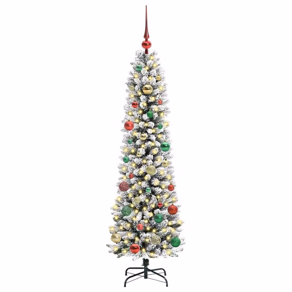 Berkfield Home Artificial Christmas Tree with 150 LEDs in Green, White and Black, Height: 150 cm – 3