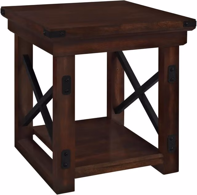 Novogratz Mid-Century Round End Table in Brown