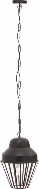 Fifty Five South Industrial Cone Pendant Light in Black and Transparent Glass