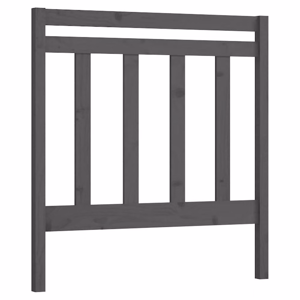 Berkfield Home Beautiful Bed Headboard in Grey Solid Pine Wood, W/D/H: 95 x 4 x 100 cm – 2