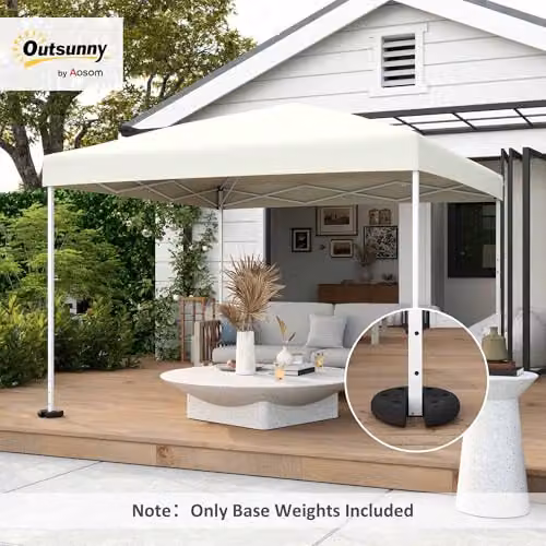 Outsunny Black Concrete Gazebo and Canopy Tent Weight Set of 4, 8.8kg Total Weight – 2