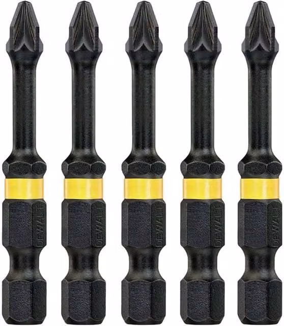 DeWalt Extreme Impact Screwdriver Bit, Black, Pack of 5