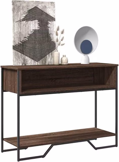 Berkfield Home Classic Console Table in Brown Oak, W/D/H: 100 x 35 x 74.5 cm – 1