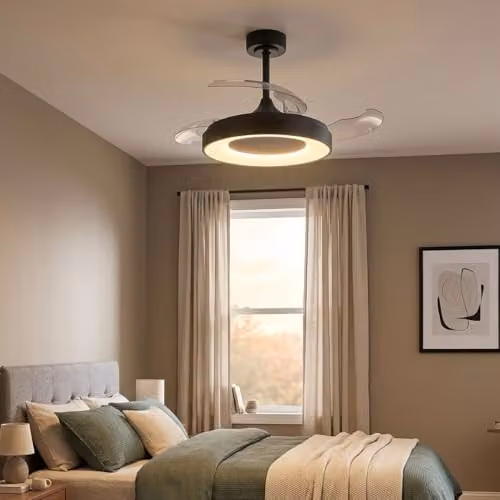 Netlighting Globo Lighting RGB LED Ceiling Fan with Remote Control, Grey, 40 W, 2400 Lm – 4