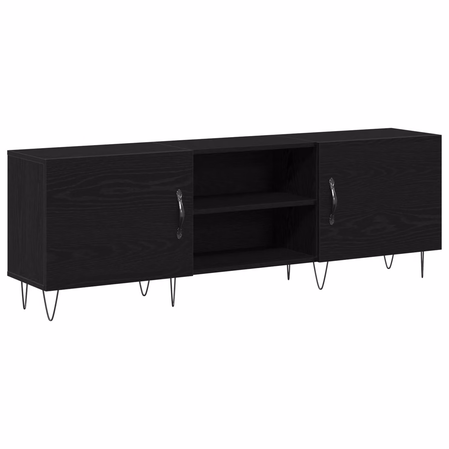 Berkfield Home Modern Black Oak TV Cabinet, W: 150 cm, D: 30 cm, H: 50 cm – 2
