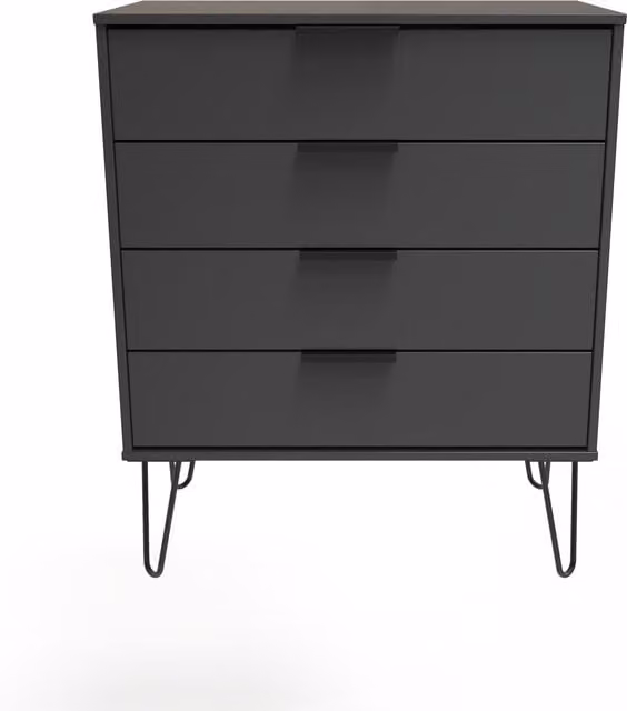 Ready Assembled 2 U Fuji 4 Drawer Chest in Dark Grey – 1