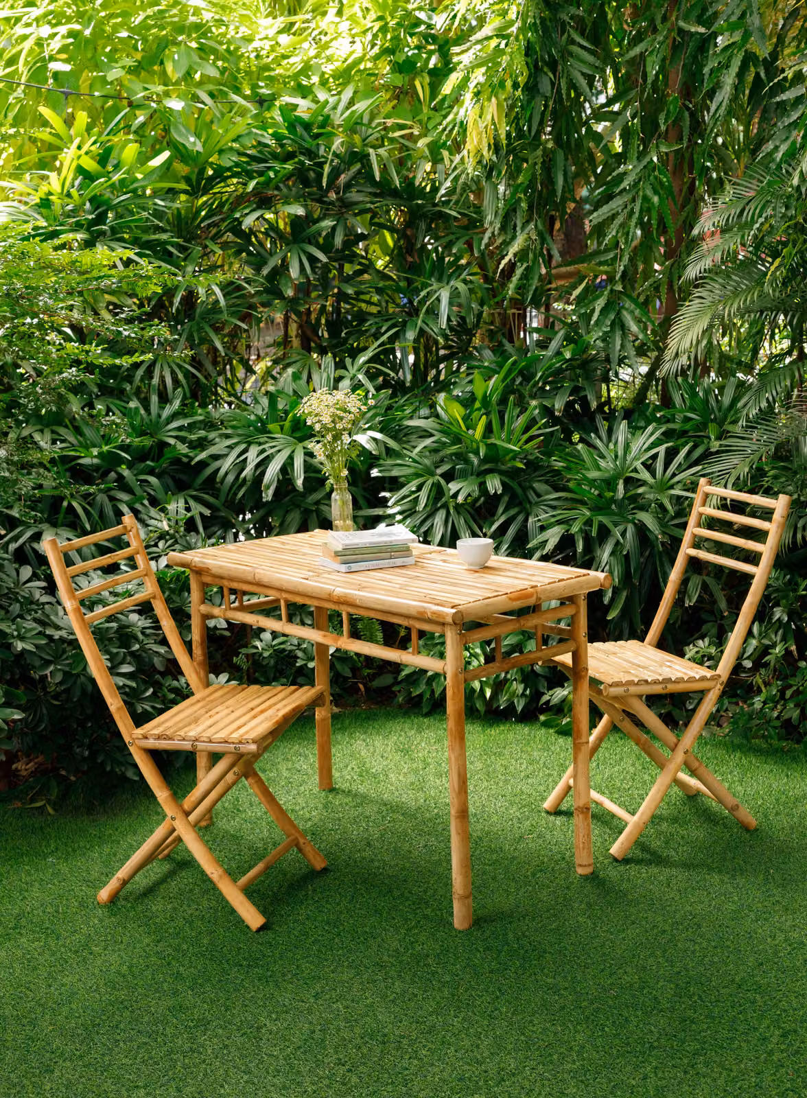 Nordlys Set of 2 Modern Brown Solid Bamboo Chairs – 2