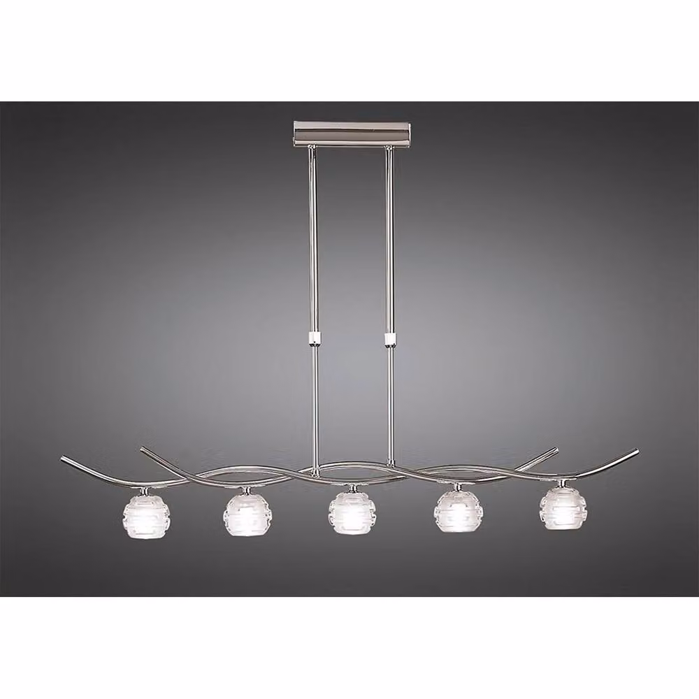 Netlighting Dali Telescopic Pendant Line 5 Light G9 Modern Suspended Lighting in Polished Chrome Silver – 2
