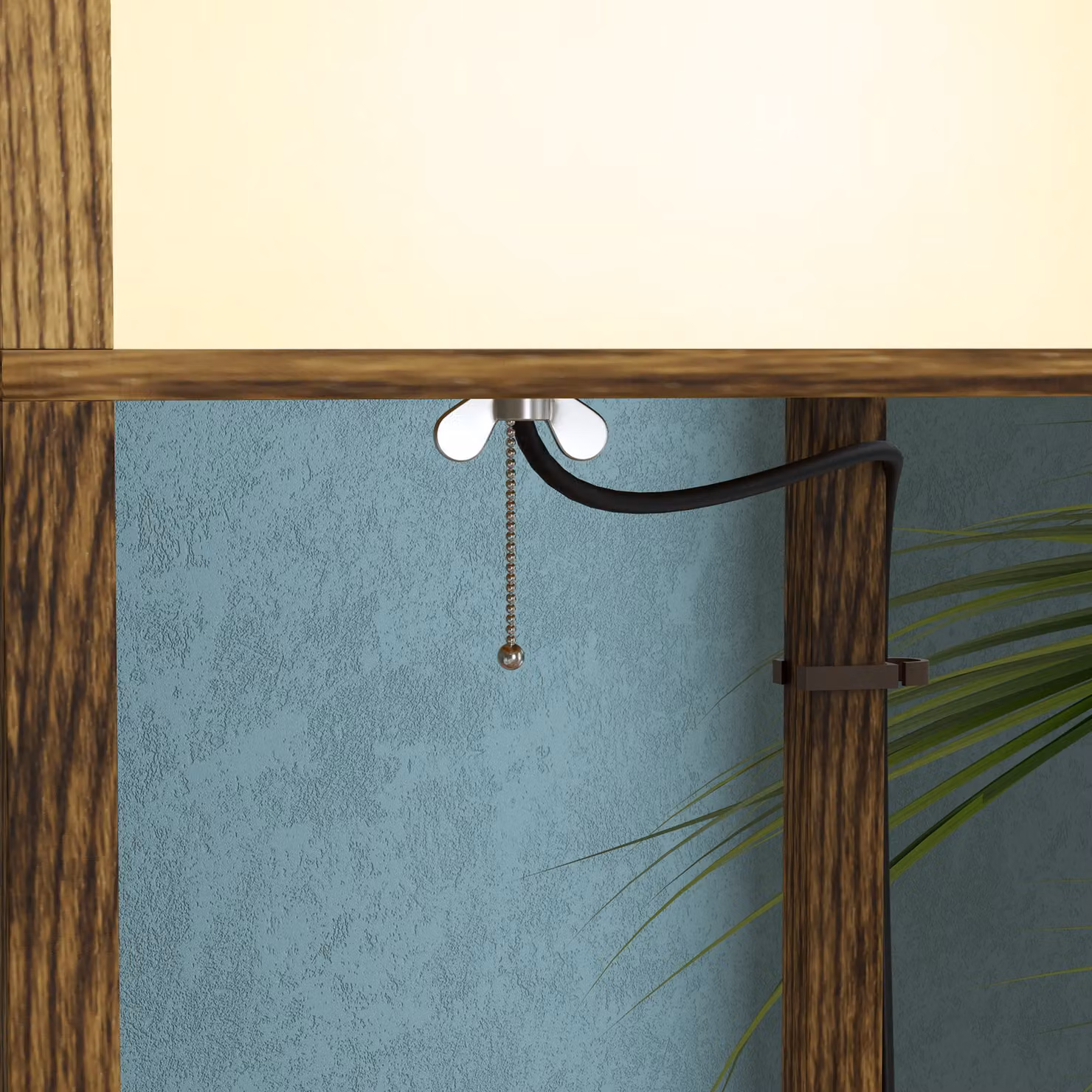 HOMCOM Modern Brown Floor Lamp with Dual Ambient Light and Shelf, Height: 156 cm – 7