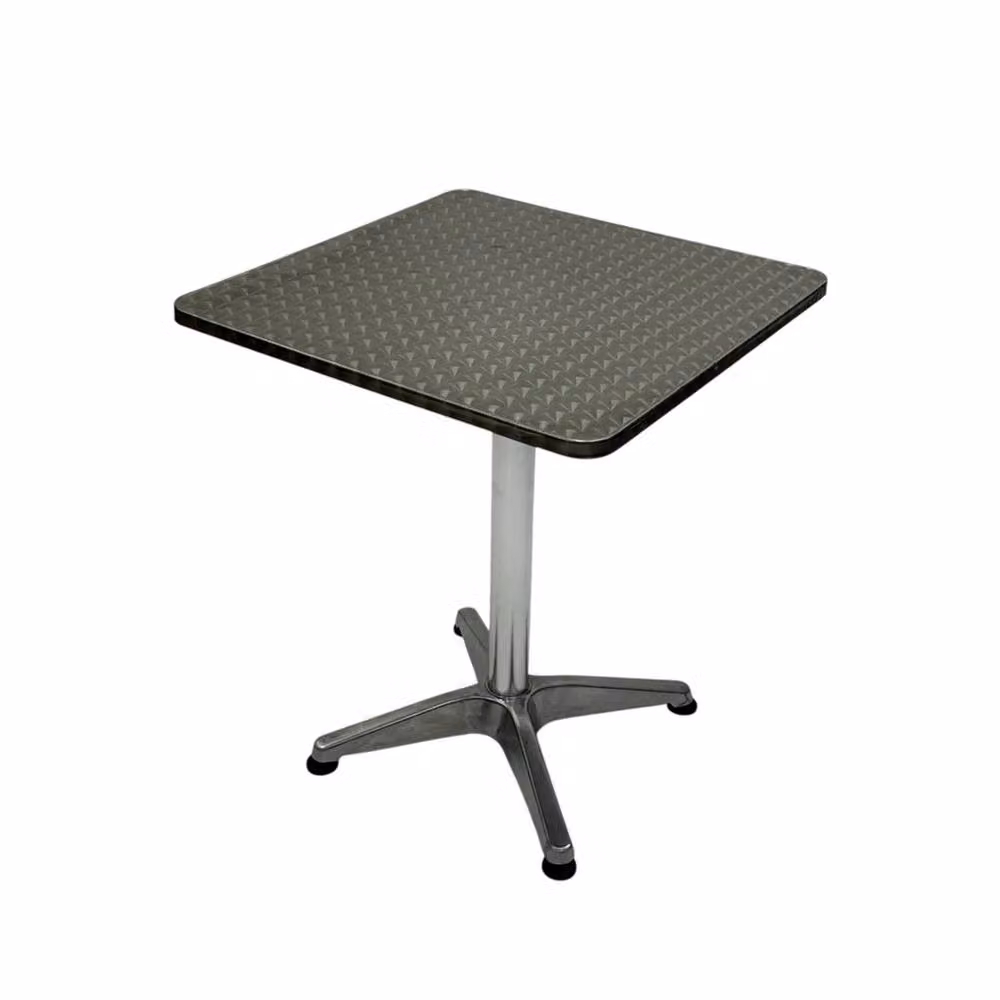 SPETLEK Square Aluminium Bistro Garden Table in Silver – 2