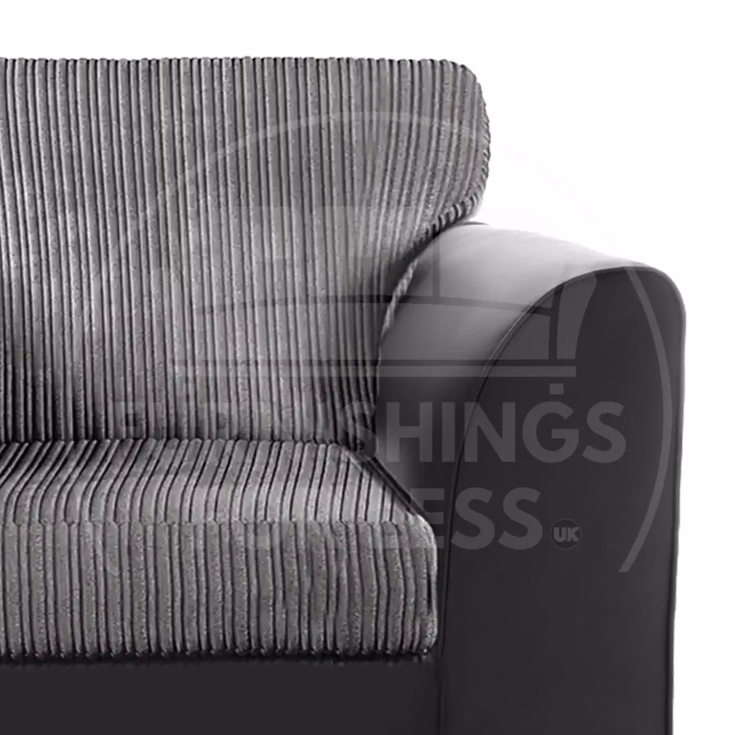 Furnishings For Less UK Luxor Jumbo Cord 5 Seat Left Hand Corner Sofa in Grey – 3