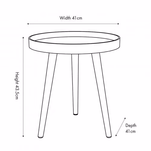 Pacific Lifestyle Round Wood and MDF Table, Grey, W/D/H: 82 x 82 x 43 cm – 2