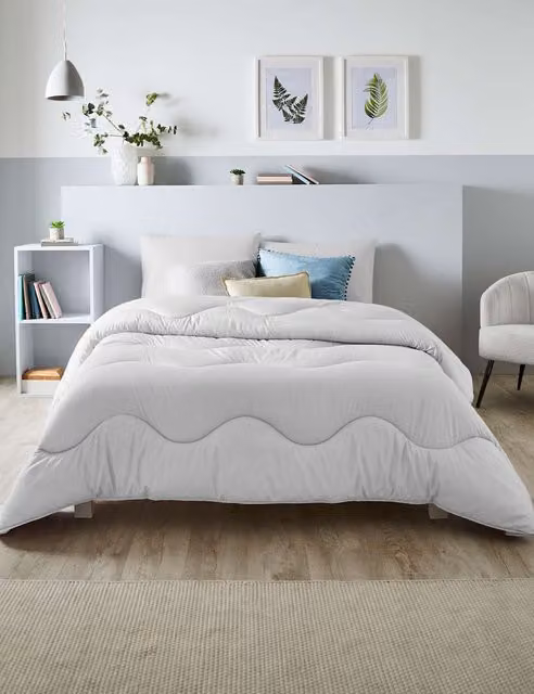 Nightlark Light Grey Linen Print 4.5 Tog Coverless Microfibre Duvet