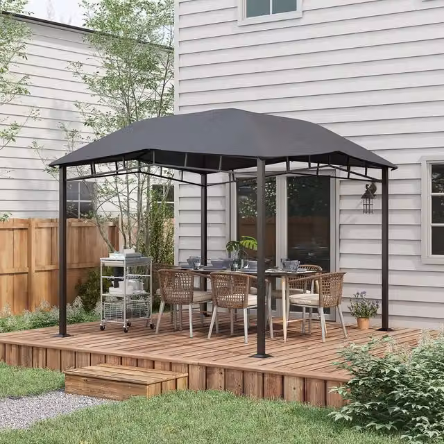 Outsunny Grey Outdoor Canopy Gazebo 84C-113V01GY, W: 300 cm, D: 300 cm, H: 300 cm