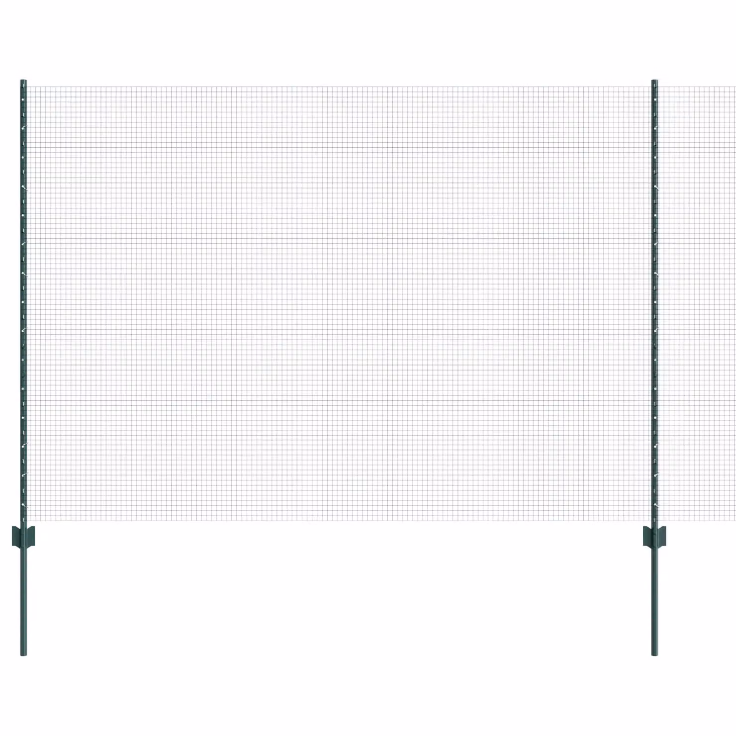 Berkfield Home Green Steel Welded Wire Fence with 5 U-Profile Posts, W: 10 m, H: 1.6 m – 2