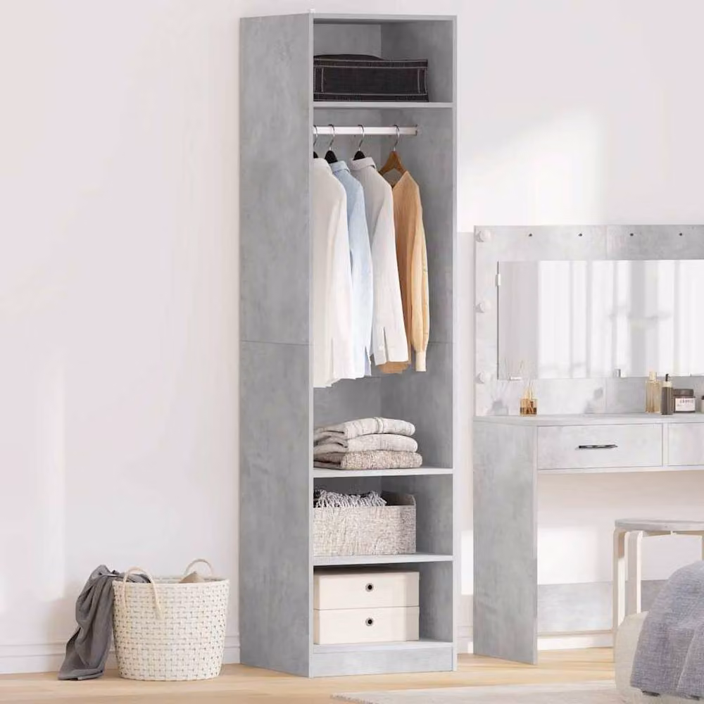 Berkfield Home Wardrobe in Concrete Grey, W/D/H: 50 x 50 x 200 cm – 2