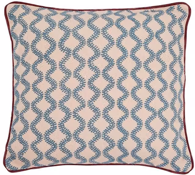 Bedeck of Belfast Elinor Blue Mix Graphic Square Cotton Cushion