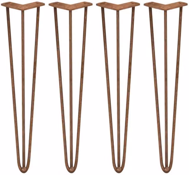 SkiSki Industrial Metal Hairpin Legs in Matt Antique Copper and Bronze